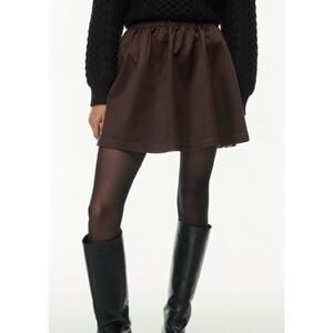 Aritzia Wilfred Scarlett Satin Skirt Brown